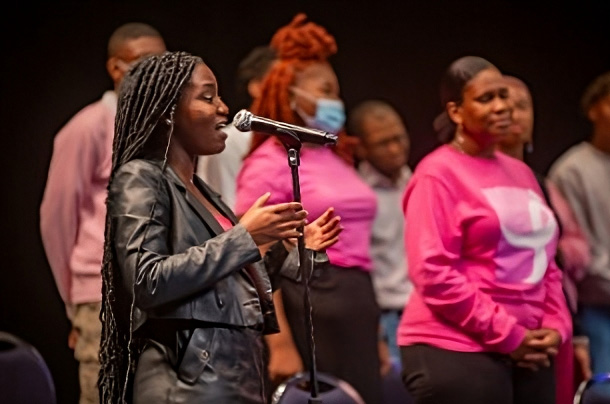 Howard University Community Choir singing.